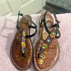 Sam Edelman Black Beaded Sandals